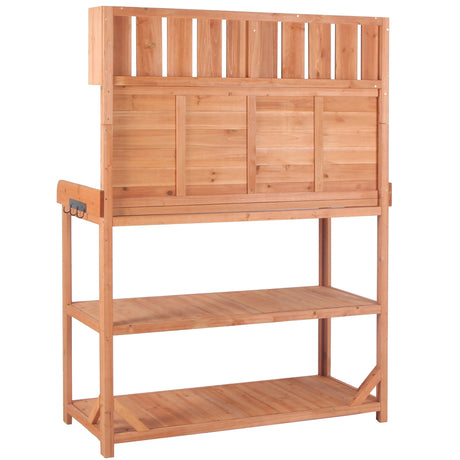 TOPMAX 65' Large Wooden Farmhouse Rustic Outdoor Potting Bench Table HouseOfZazla