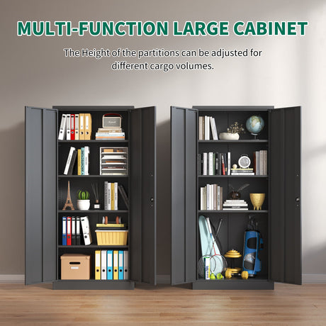 Heavy Metal Garage Storage Cabinet With Locking Doors, Steel, Adjustable Shelves HouseOfZazla