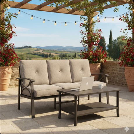 Patio Furniture Set with Coffee Table and Cushions for Backyard HouseOfZazla