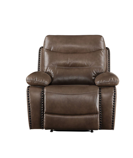 Aashi Leather Gel Match Recliner Chair - Brown HouseOfZazla