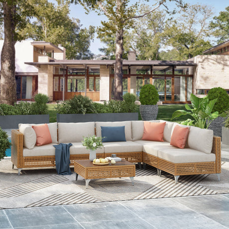 K&K 7-Piece Wicker Patio Furniture Set HouseOfZazla