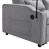Modern Loveseat Futon Sofa With Pullout Bed, Adjustable Reclining Backrest, Toss Pillows