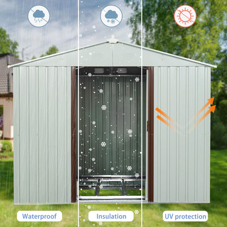 Ry-Sdyx56-W Outdoor Metal Storage Shed - White HouseOfZazla