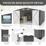 Campcraft Outdoor Storage Shed 10x14 FT with 3 Lockable Doors