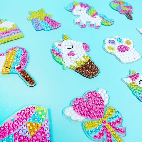 Adorable Keychains Diamond Art Kit – Unicorn (Set of 15) Kitsville