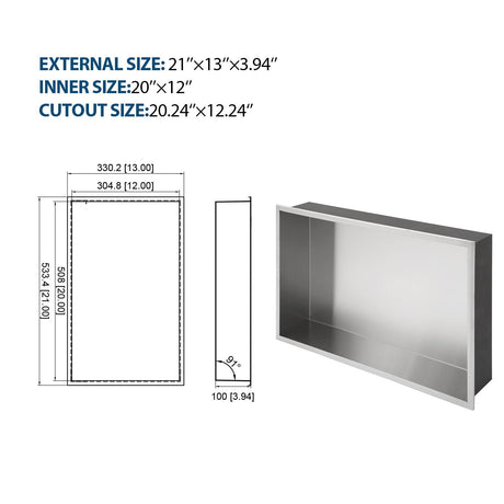 Stainless Steel Shower Niche With Seamless Design For Bathroom Storage HouseOfZazla