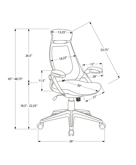 Office Chair, Adjustable Height, Swivel, Ergonomic, Armrests, Contemporary & Modern HouseOfZazla