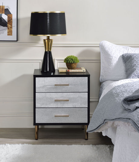 Myles - Nightstand - Black / Gold / Silver HouseOfZazla