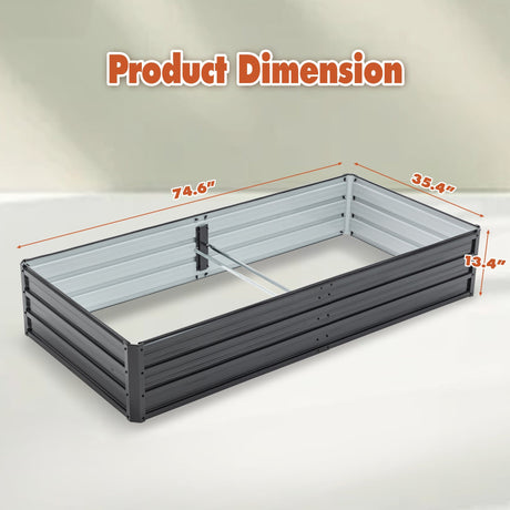 6x3x1 FT Metal Raised Garden Bed Outdoor Planter HouseOfZazla