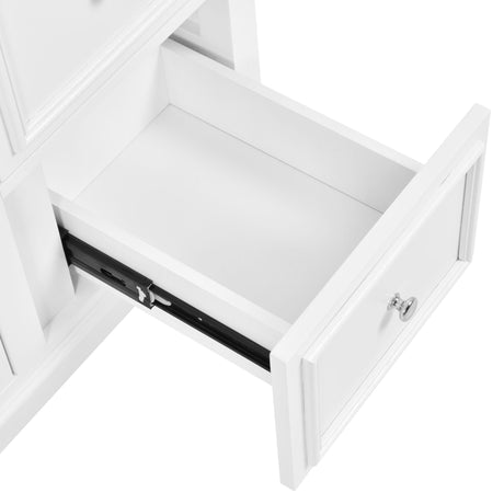 Bathroom Vanity With Sink, Modern Elegant Bathroom Storage Cabinet With 3 Drawers And Adjustable Shelves, Freestanding Vanity Set With Mirror Cabinet, Single Sink Bathroom Vanity HouseOfZazla