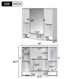 Wall Mounted Bathroom Storage Cabinet With Mirror, Medicine Cabinet With Towel Bar