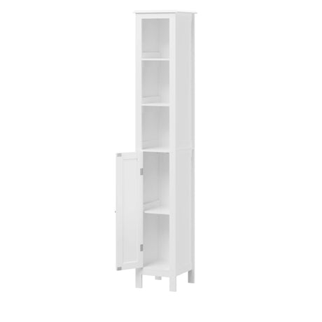 Slim Tall Bathroom Storage Cabinet With Adjustable Shelves, Anti Tip Freestanding Cabinet - White HouseOfZazla