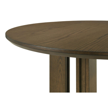Crispin - 5 Piece Round Dining Table Set With Upholstered Chairs - Brown HouseOfZazla