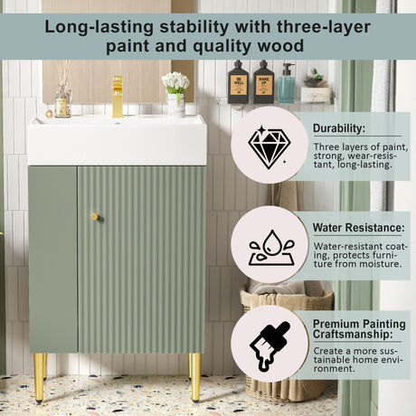 Bathroom Vanity, Combo Cabinet, Bathroom Storage Cabinet, Single Ceramic Sink HouseOfZazla