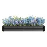 Raised Garden Bed Kit - Metal 7.6x3.7x0.98 ft Black