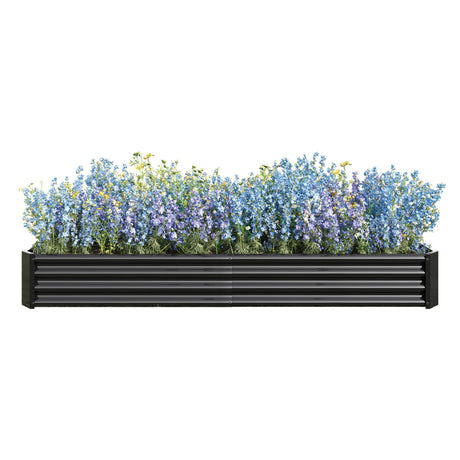 Raised Garden Bed Kit - Metal 7.6x3.7x0.98 ft Black HouseOfZazla