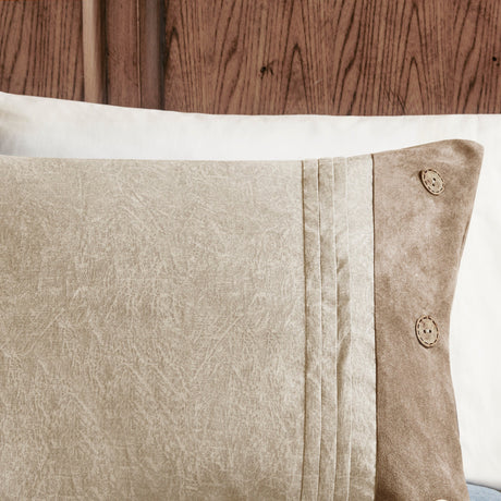 7 Piece Faux Suede Comforter Set Tan King HouseOfZazla