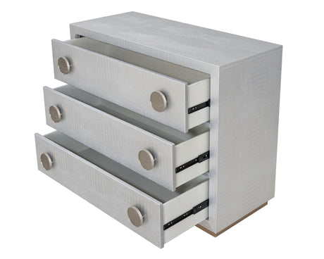 Anpu Faux Crocodile Skin Console Cabinet - Silver HouseOfZazla