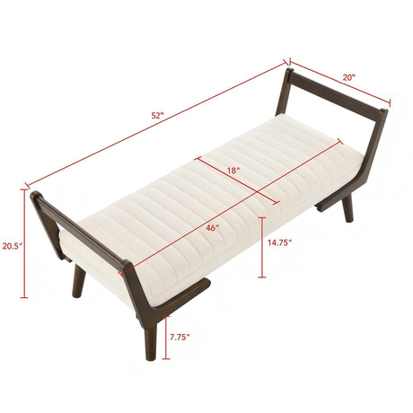 Mid-Century Bench With Wood Legs HouseOfZazla