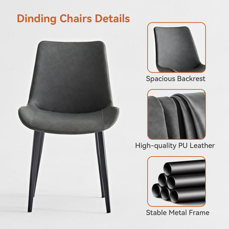 Dining Table Set, Chairs (Set of 2) - Gray HouseOfZazla