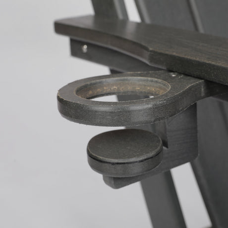 HDPE Folding Adirondack Chair with Dual Cup Holder - Gray HouseOfZazla