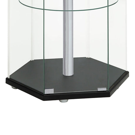 Tenley - 4 Shelf Curio Cabinet With Hexagonal Design HouseOfZazla