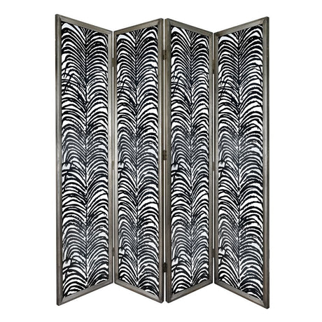 Room Divider, Herero 4 Panel Decorative Screen - Black HouseOfZazla