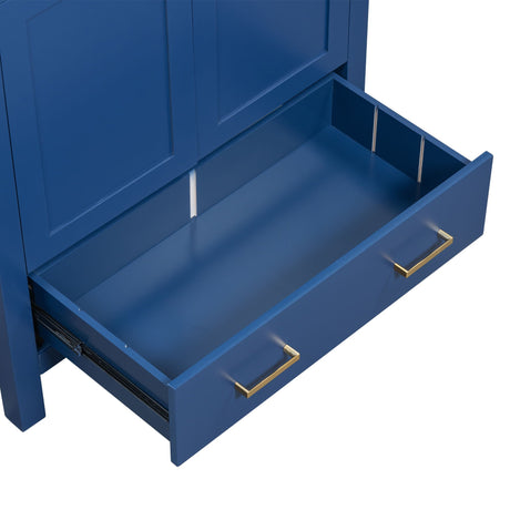 Bathroom Vanity With Single Sink, Combo Cabinet Undermount Sink, Bathroom Storage Cabinet With Two Doors And A Drawer, Soft Closing, Multifunctional Storage, Solid Wood Frame HouseOfZazla