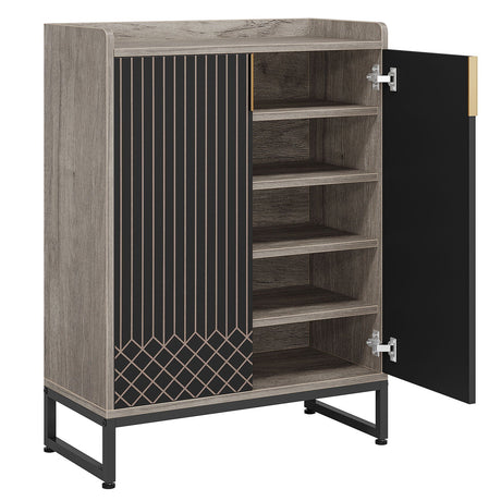 5 Tiers Shoe Storage Organizer With Doors HouseOfZazla