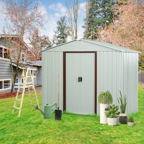 Ry-Sdyx56-W Outdoor Metal Storage Shed - White HouseOfZazla