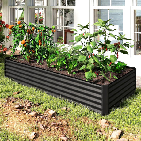 8×4×1.5 ft Galvanized Raised Garden Bed HouseOfZazla