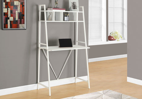 Computer Desk for Home Office, Laptop & Storage Shelves - White HouseOfZazla
