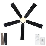 Low Profile Flush Mount Intergrated LED Ceiling Fan With Light And Reversible Quiet Motor