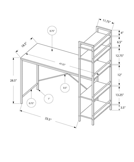 Computer Desk for Home Office with Laptop Storage Shelves HouseOfZazla