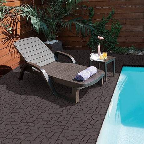 New Stone Texture Patio Deck Tiles, Diy Interlocking Floor Tiles, Easy Installation HouseOfZazla