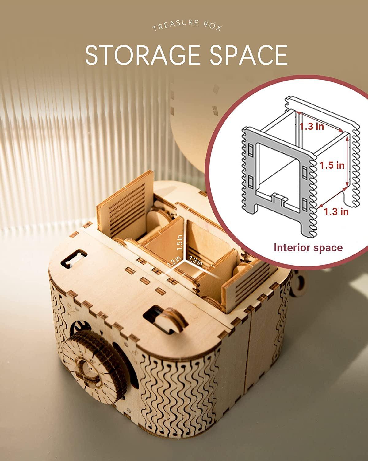 3D Assembly Wooden Puzzle DIY Crafts Kit Fun Creative DIY Toy Treasure Box Brain Teaser - WoodArtSupply