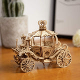 Cinderella-Inspired 3D Wooden Pumpkin Cart Puzzle Kit for Adults and Kids WoodArtSupply