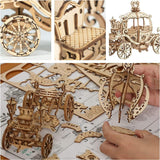 Cinderella-Inspired 3D Wooden Pumpkin Cart Puzzle Kit for Adults and Kids WoodArtSupply