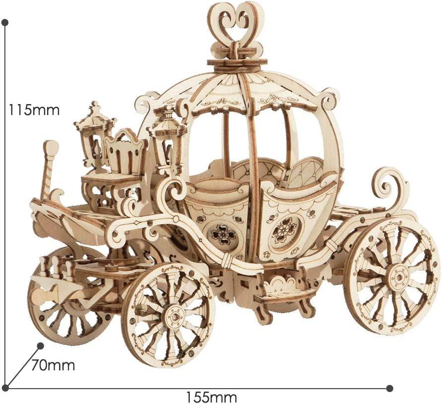 Cinderella-Inspired 3D Wooden Pumpkin Cart Puzzle Kit for Adults and Kids WoodArtSupply