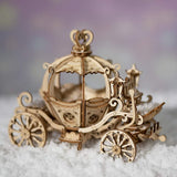 Cinderella-Inspired 3D Wooden Pumpkin Cart Puzzle Kit for Adults and Kids WoodArtSupply