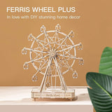 Vintage Ferris Wheel Wooden Music Box 3D Puzzle Kit for Adults WoodArtSupply