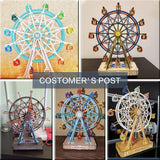 Vintage Ferris Wheel Wooden Music Box 3D Puzzle Kit for Adults WoodArtSupply