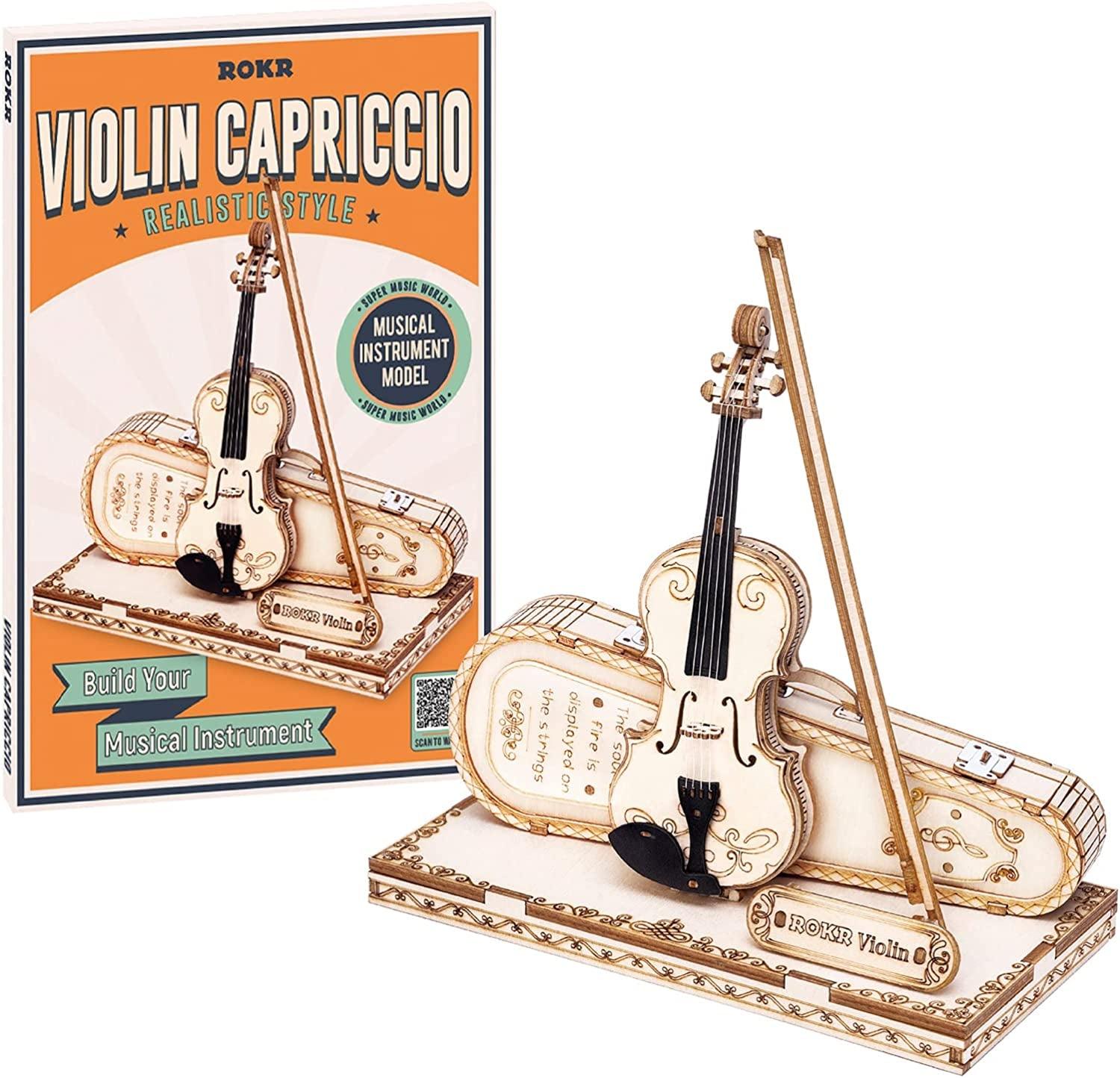 Exquisite 3D Wooden Violin Capriccio Puzzle Kit for Musical Enthusiasts WoodArtSupply