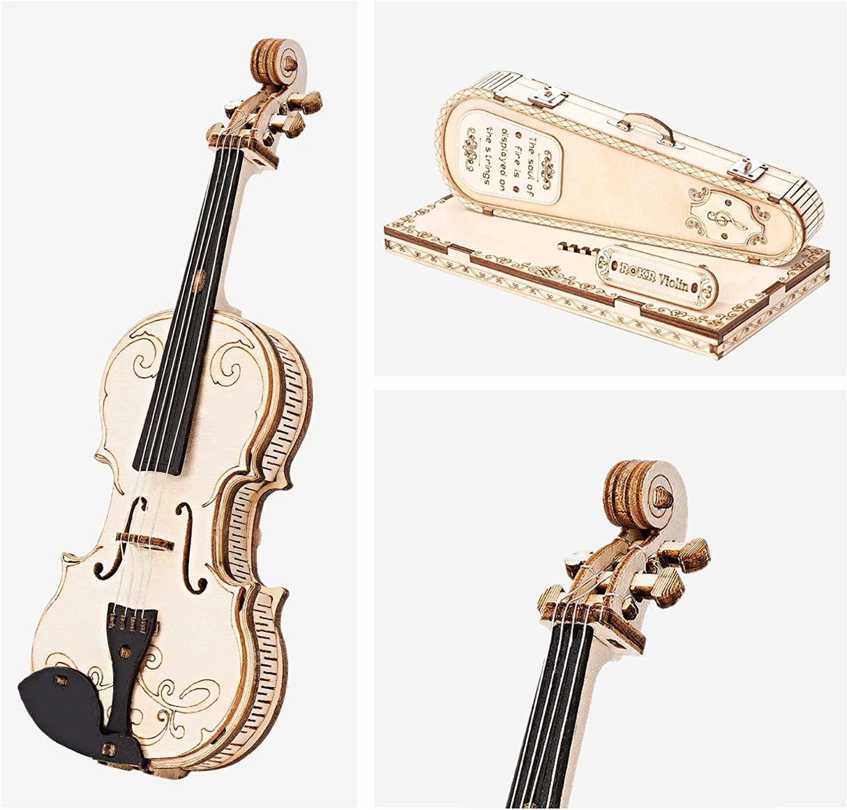 Exquisite 3D Wooden Violin Capriccio Puzzle Kit for Musical Enthusiasts WoodArtSupply