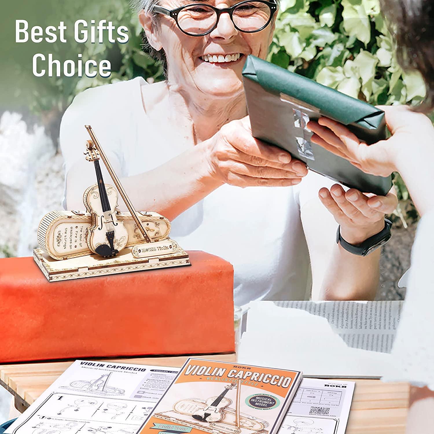 Exquisite 3D Wooden Violin Capriccio Puzzle Kit for Musical Enthusiasts WoodArtSupply