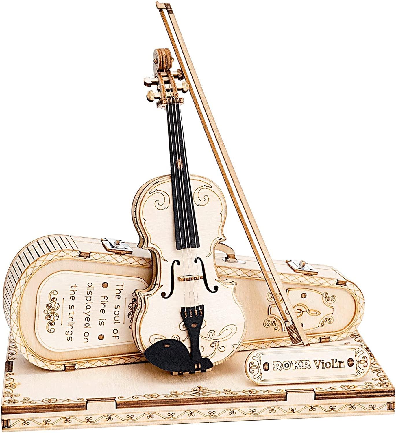 Exquisite 3D Wooden Violin Capriccio Puzzle Kit for Musical Enthusiasts WoodArtSupply