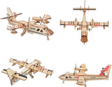 3D Wooden Aircraft & Helicopter Puzzle Set - 6 Premium Models for Interactive Building Fun WoodArtSupply