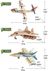 3D Wooden Aircraft & Helicopter Puzzle Set - 6 Premium Models for Interactive Building Fun WoodArtSupply