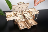 Antique 3D Wooden Puzzle Box - Laser-Cut Mechanical Model Kit for Adults and Teens WoodArtSupply