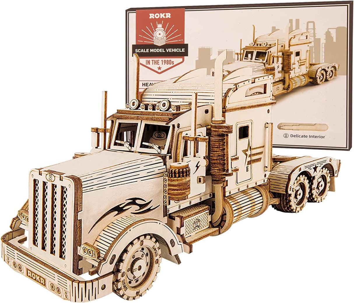 3D Wooden Heavy Truck Puzzle for Adults - Mechanical Model Building Kit WoodArtSupply